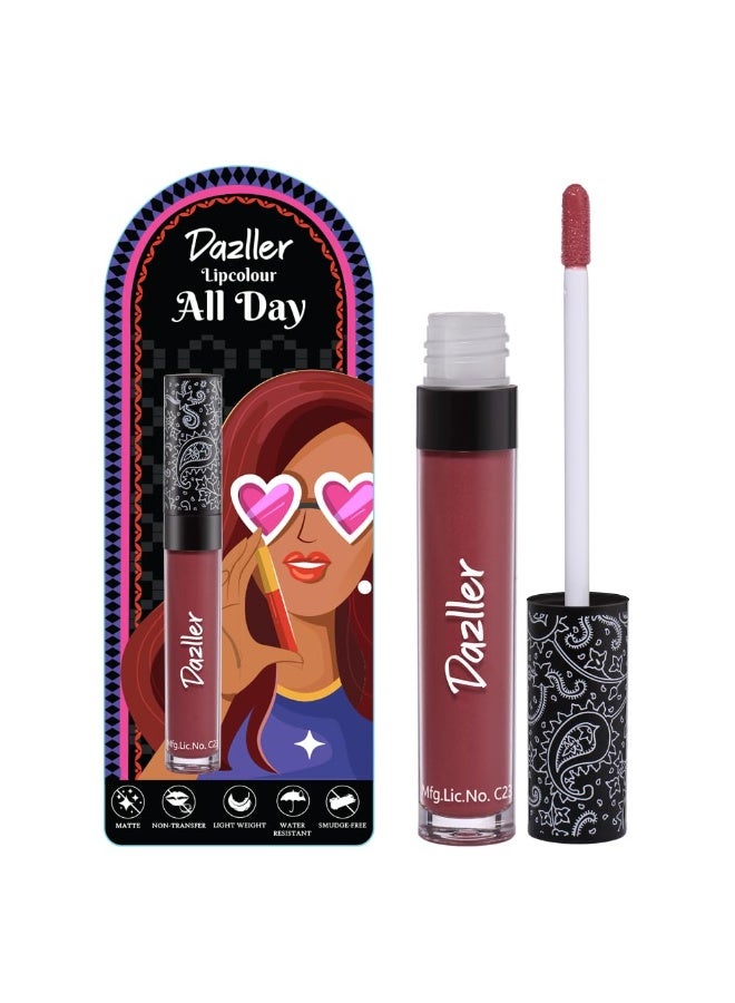 DAZLLER All Day Lipcolour|Moisturizing Kokum Butter|Non-Transfer & Smudge-Proof|8Hr Stay|Matte Liquid Lipstick for Women|Dlc007 |6G - Image 1